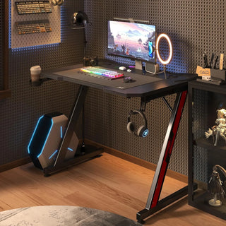 WoodWise Gaming Computer Desk with Carbon Fiber Surface - Shop WoodWise