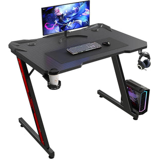 WoodWise Gaming Computer Desk with Carbon Fiber Surface - Shop WoodWise