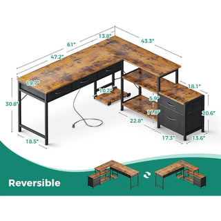 WoodWise Reversible L-Shaped Computer Desk - Shop WoodWise