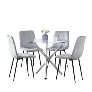 WoodWise Modern Glass Dining Table Set with Chairs - Shop WoodWise