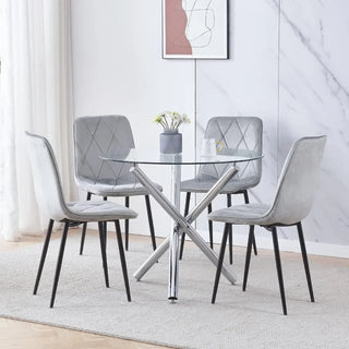 WoodWise Modern Glass Dining Table Set with Chairs - Shop WoodWise