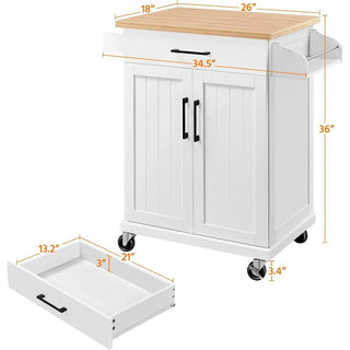 WoodWise Rolling Kitchen Island with Drawer - Shop WoodWise