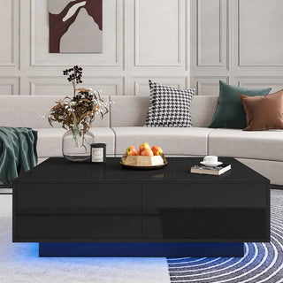 WoodWise Modern High Gloss RGB LED Coffee Table - Shop WoodWise