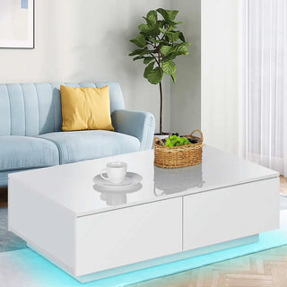 WoodWise Modern High Gloss RGB LED Coffee Table - Shop WoodWise