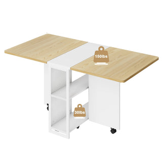 WoodWise Folding Dining Table with Storage Racks - Shop WoodWise